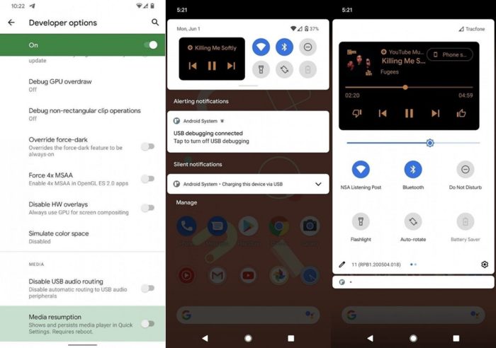 Player nativo de música no Android 11
