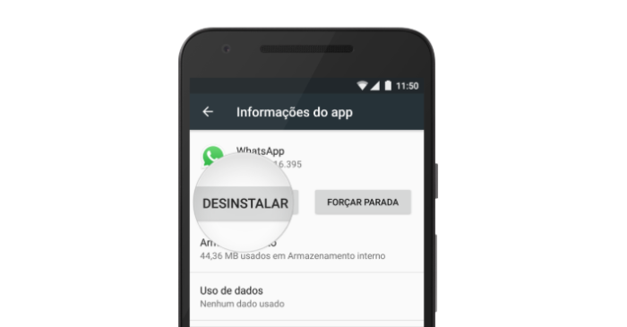 Desinstalar WhatsApp no Android/Reprodução WhatsApp