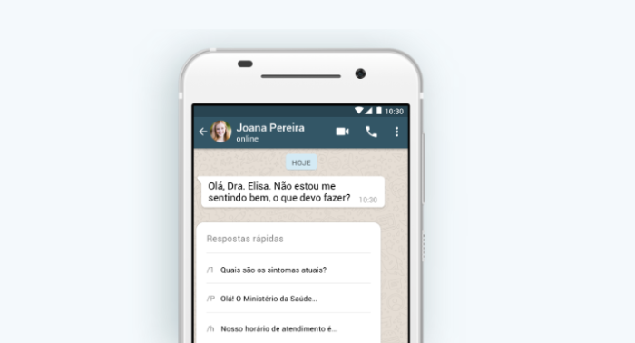Respostas rápidas do WhatsApp /Reprodução/Gabrielle Lancellotti
