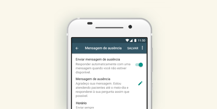 Mensagem de ausência do WhatsApp/Reprodução/Gabrielle Lancellotti