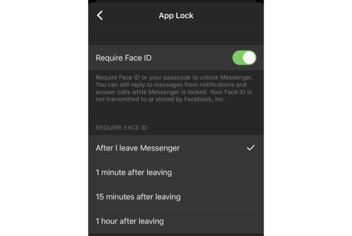 Recurso do Facebook Messenger exige biometria para desbloquear aplicativo (Foto: Reprodução/Mashable)