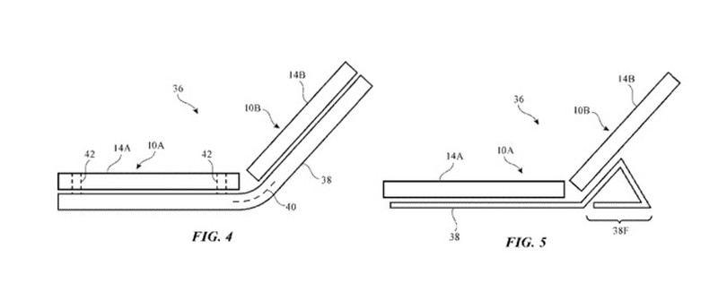 Patente de iPhone dobrável registrada pela Apple em março de 2020 (Foto: Reprodução/MacRumors)