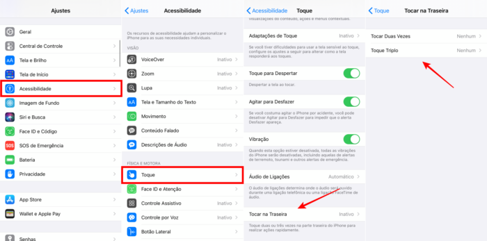 Configurar toques na traseira do iPhone no iOS 14
