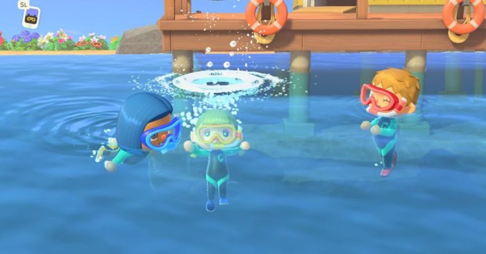 Nadar em Animal Crossing New Horizons