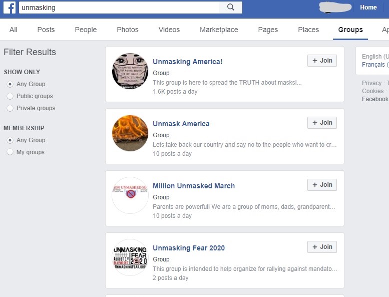 Facebook remove grupo anti-máscara por conta de desinformação