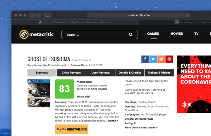 Metacritic adia análises de utilizadores para que possam jogar antes de  criticar