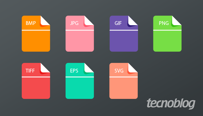 O que são os formatos BMP, JPG, GIF, PNG, TIFF, EPS e SVG