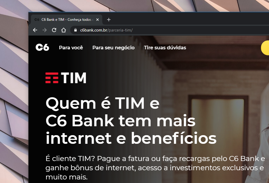 C6 Bank dá bônus de internet no TIM Beta, TIM Pré e TIM Controle - Intecel  TIM