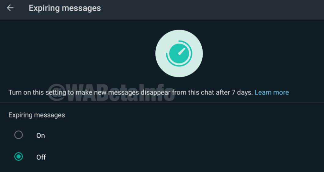 WhatsApp testa mensagens que se apagam após sete dias (Foto: Reprodução/WABetaInfo)