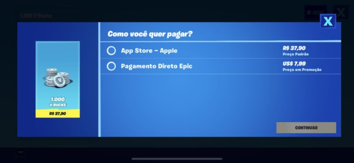 Epic desafia Apple com Fortnite; jogo foi removido da loja do iOS / Reprodução / Felipe Vinha