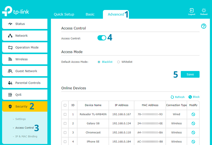 Como bloquear intrusos pelo endereço MAC no roteador TP-Link