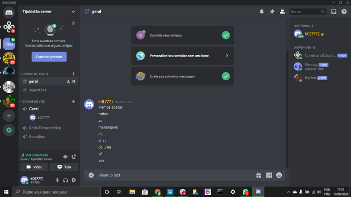 Como excluir um servidor no Discord