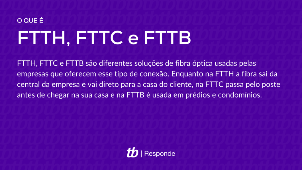 O que é FTTH, FTTC e FTTB?