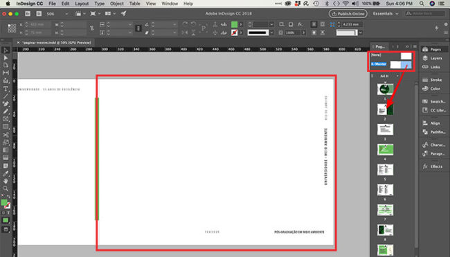 Como criar página mestre InDesign