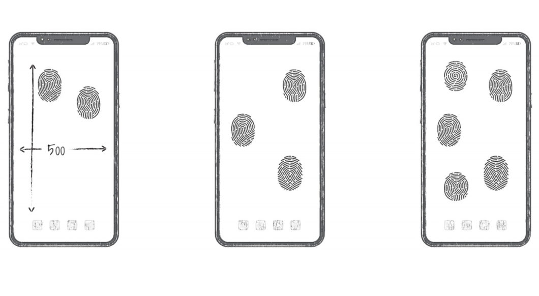 Patente da Huawei prevê leitor de digitais em toda a tela do celular (Foto: Reprodução/Huawei)