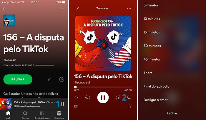 Como utilizar a opção timer do Spotify no iPhone