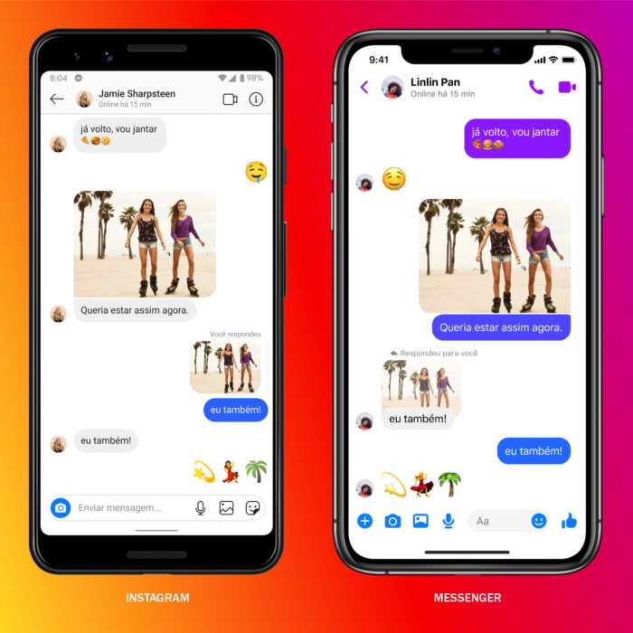 É assim que as mensagens do Instagram aparecem no Messenger (Imagem: Divulgação)