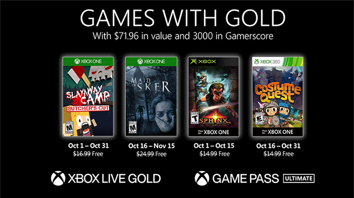 Xbox Live Gold de outubro tem Maid of Sker e mais jogos grátis