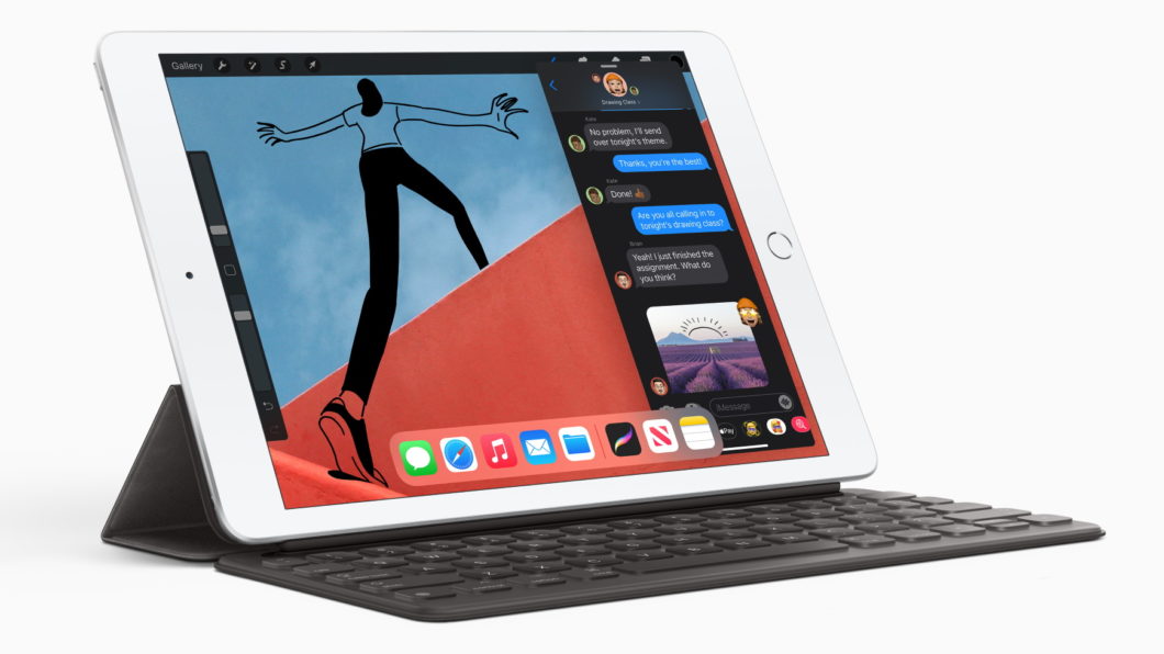 Lotes 68 e 69 têm iPad de 8ª geração com 128 GB de espaço (Imagem: Divulgação/Apple)