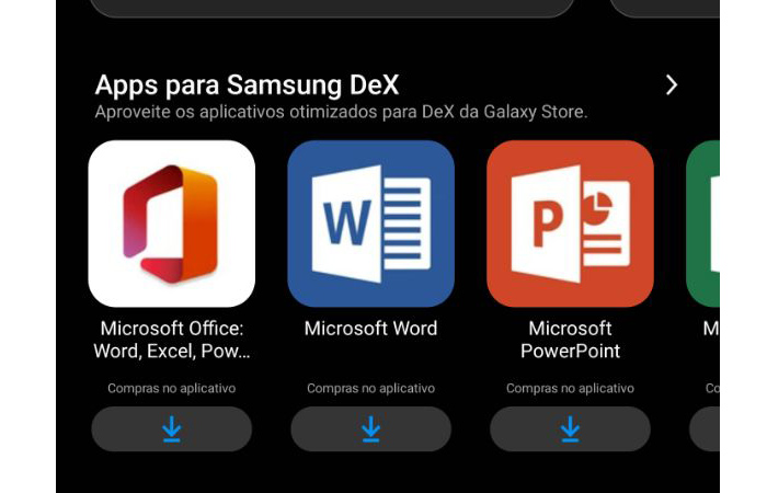 Galaxy Store, Apps e Serviços