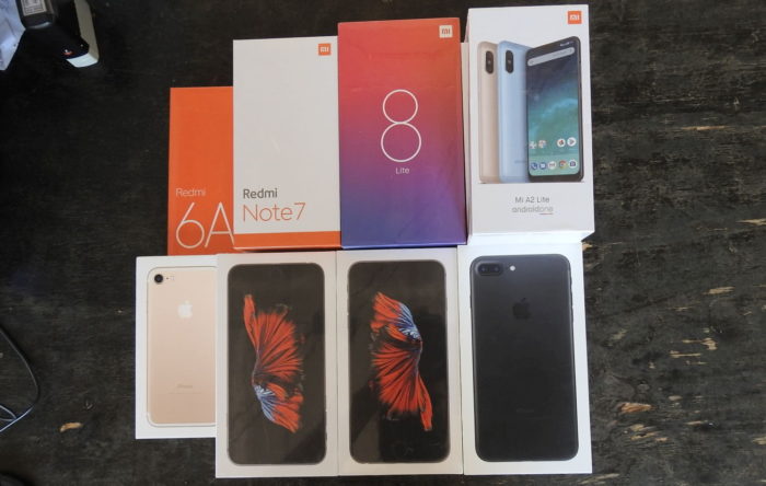 iPhones e celulares da Xiaomi