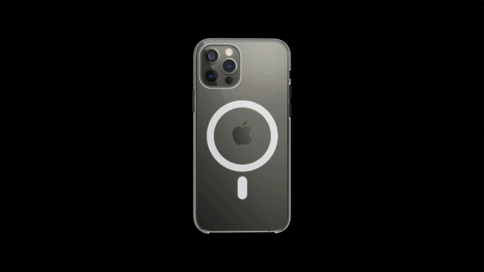 Capa transparente de iPhone 12 com MagSafe (Imagem: Divulgação/Apple)