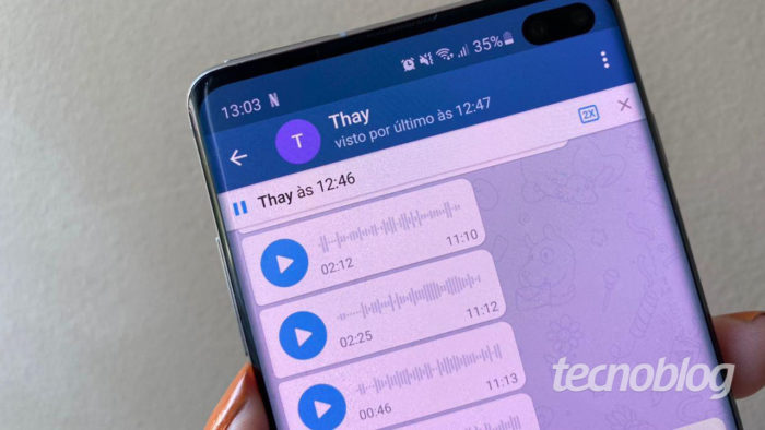 Como acelerar a reprodução de áudios longos no Telegram