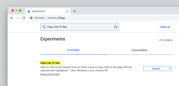 Chrome testa criação de link direto para trechos de páginas web (Imagem: Reprodução/Tecnoblog)