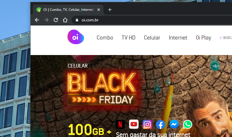 Black Friday da Oi tem plano com 100 GB de internet por R$ 100 mensais