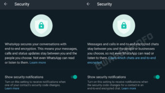 WhatsApp prepara mais avisos para chats sem criptografia de ponta a ponta