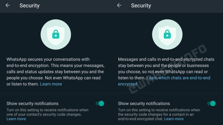 WhatsApp prepara mais avisos para chats sem criptografia de ponta a ponta