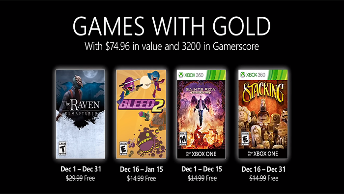 Xbox Live Gold de dezembro tem Bleed 2, Saints Row e mais jogos grátis