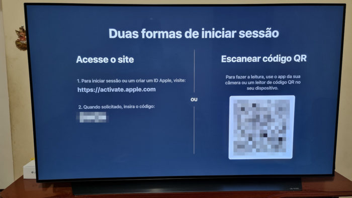 Activate introduzir código do aparelho de TV