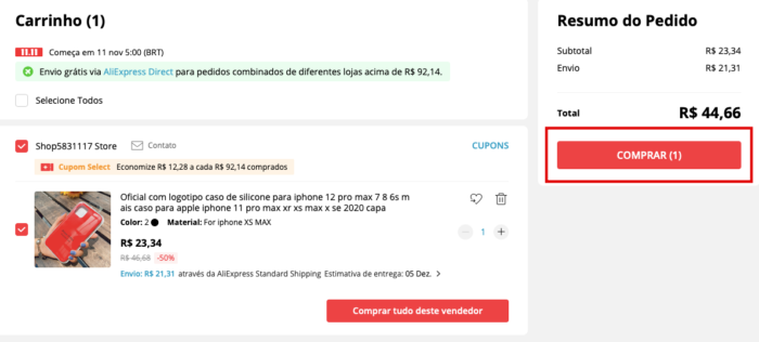 Cupom de desconto AliExpress 2020: como inserir código durante a compra