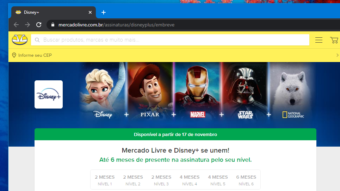 Disney+ terá até seis meses grátis para usuários do Mercado Livre