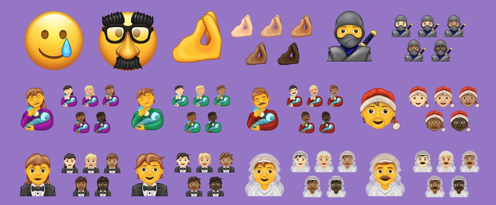 Novos emojis do Emoji 13.0 (Imagem: divulgação/Emojipedia)