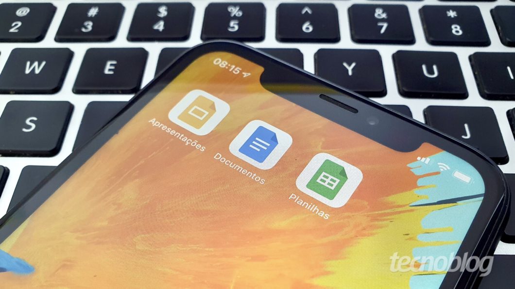 Google Docs em um iPhone (Imagem: Tecnoblog)