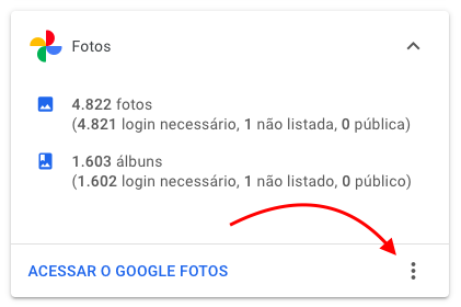 opção para baixar google fotos