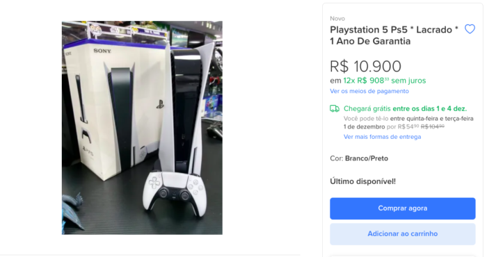 PS5 por mais de R$ 10 mil é oferecido no Brasil (Imagem: Felipe Vinha/Tecnoblog)