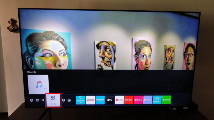 Ícone da loja de apps em uma TV Samsung (Imagem: Ronaldo Gogoni/Meio Bit)