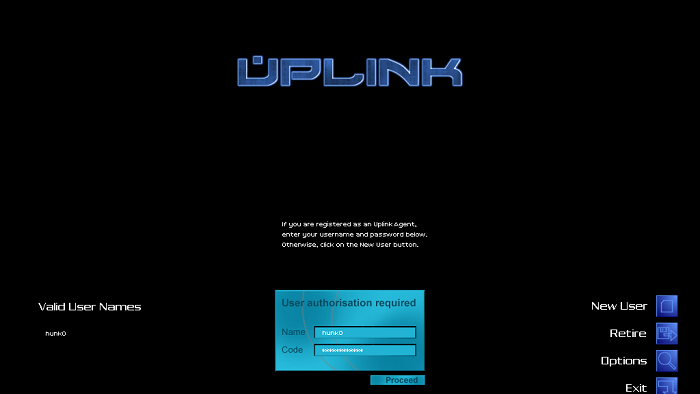 Tela de login em Uplink (Imagem: Leandro Kovacs/Reprodução)