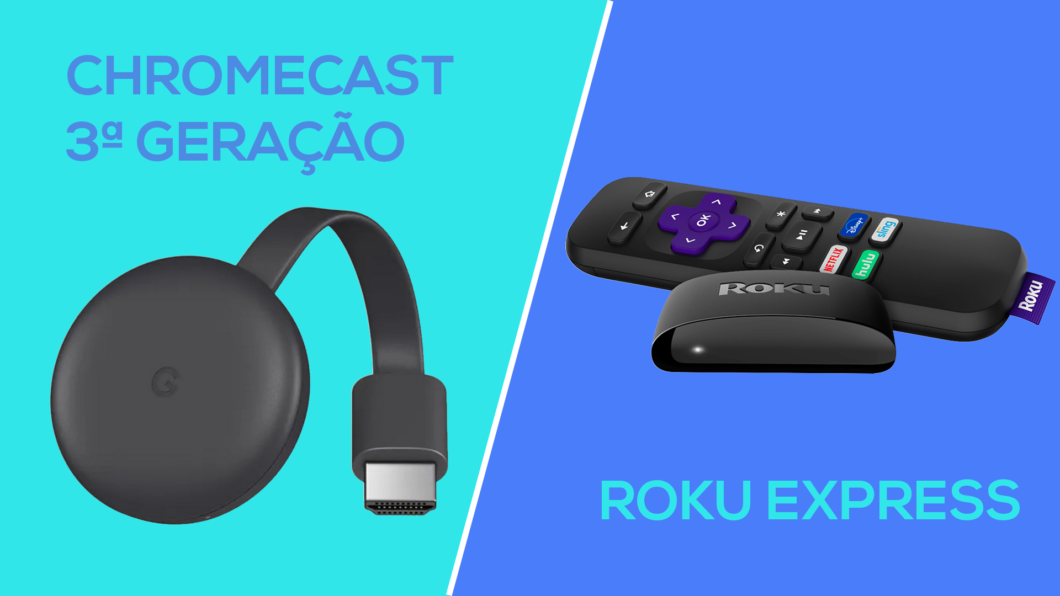 Chromecast vs. Roku Express (Imagem: Tecnoblog)