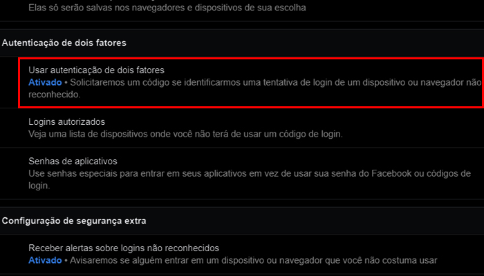 Como habilitar a aprovação de login no Facebook