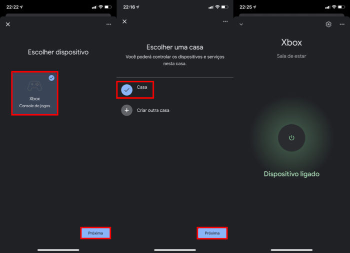 Menu de configuração do Xbox One no Google Home (Imagem: Reprodução/Microsoft)