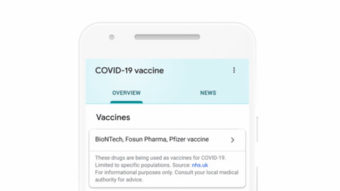 Google destaca vacinas aprovadas contra COVID-19 na busca