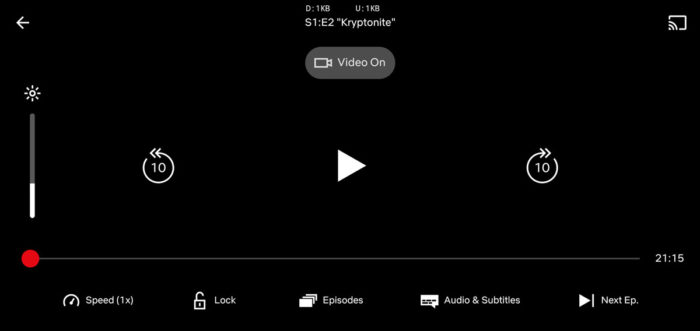 Botão "vídeo desligado" na Netflix (Imagem: Reprodução/Android Police)