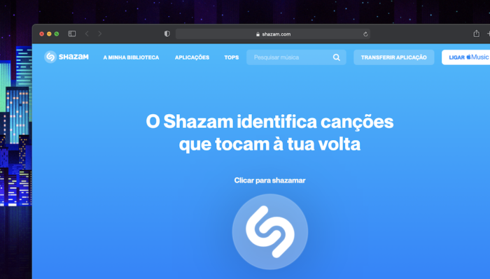 Shazam rodando no Safari do macOS (Imagem: reprodução)