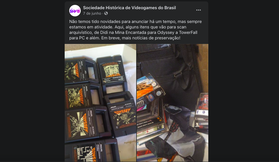 A SHVB trabalha com preservação da história dos games no Brasil (Imagem: Reprodução/SHVB)