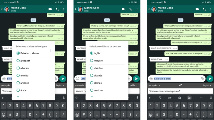 Como escrever com tradutor instantâneo no WhatsApp [Gboard] – Tecnoblog