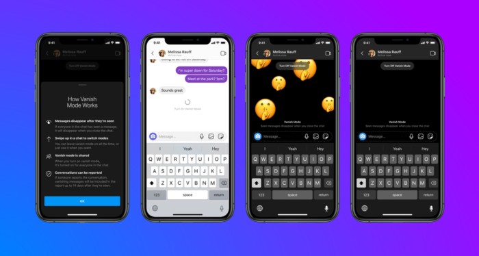 Messenger em Vanish Mode (Imagem: Divulgação/Facebook)